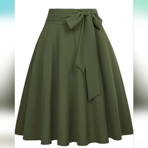 Army Green Skirt with Belt